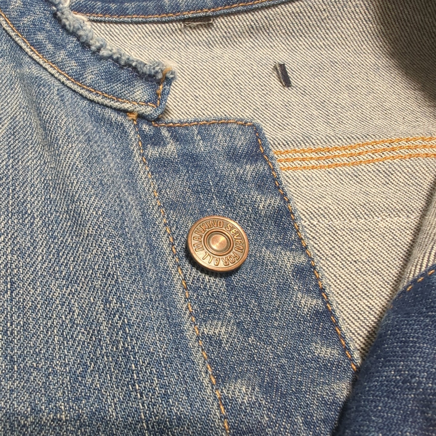 Daily Prayer upcycled Jean Jacket