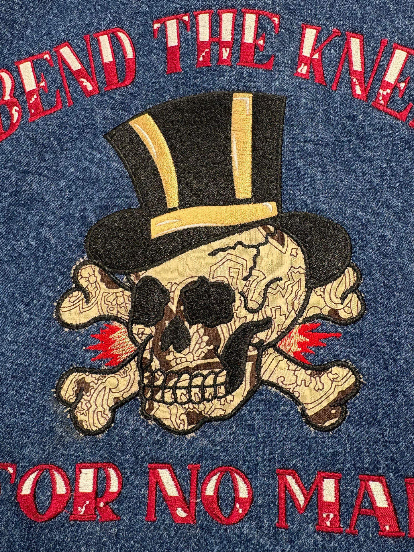 Bend The Knee for No Man Upcycled Jean Jacket