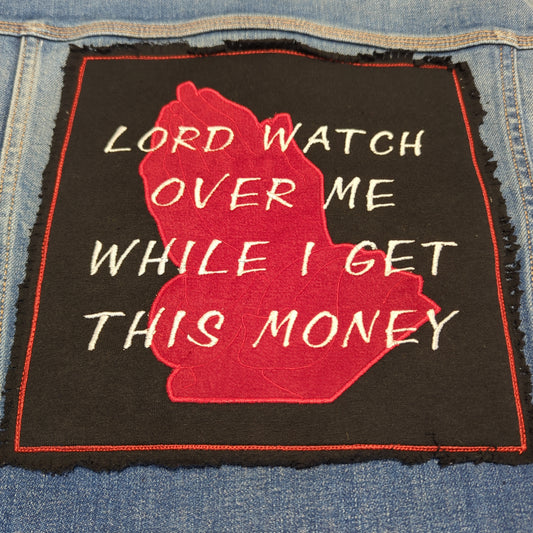 Daily Prayer upcycled Jean Jacket
