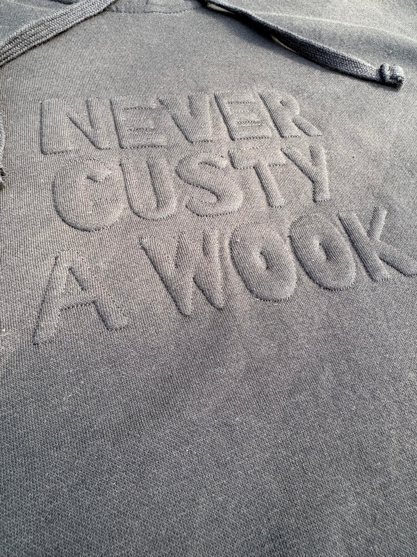 **Pre Sale** NEVER CUSTY A WOOK embossed embroidery hoodie