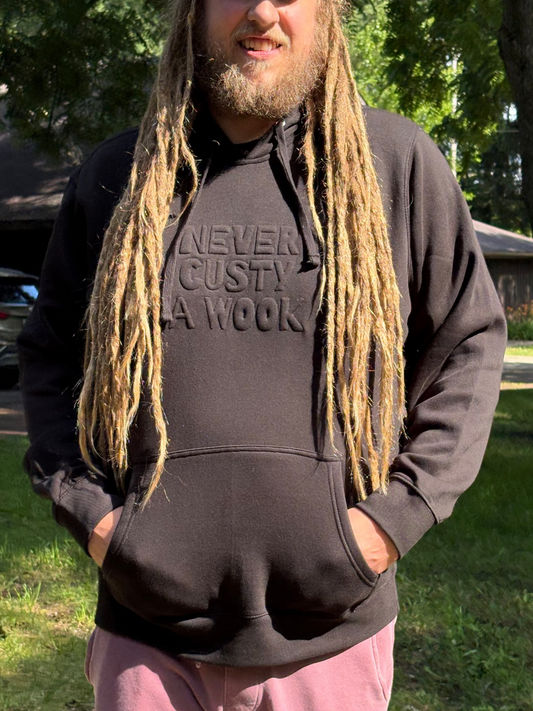 **Pre Sale** NEVER CUSTY A WOOK embossed embroidery hoodie