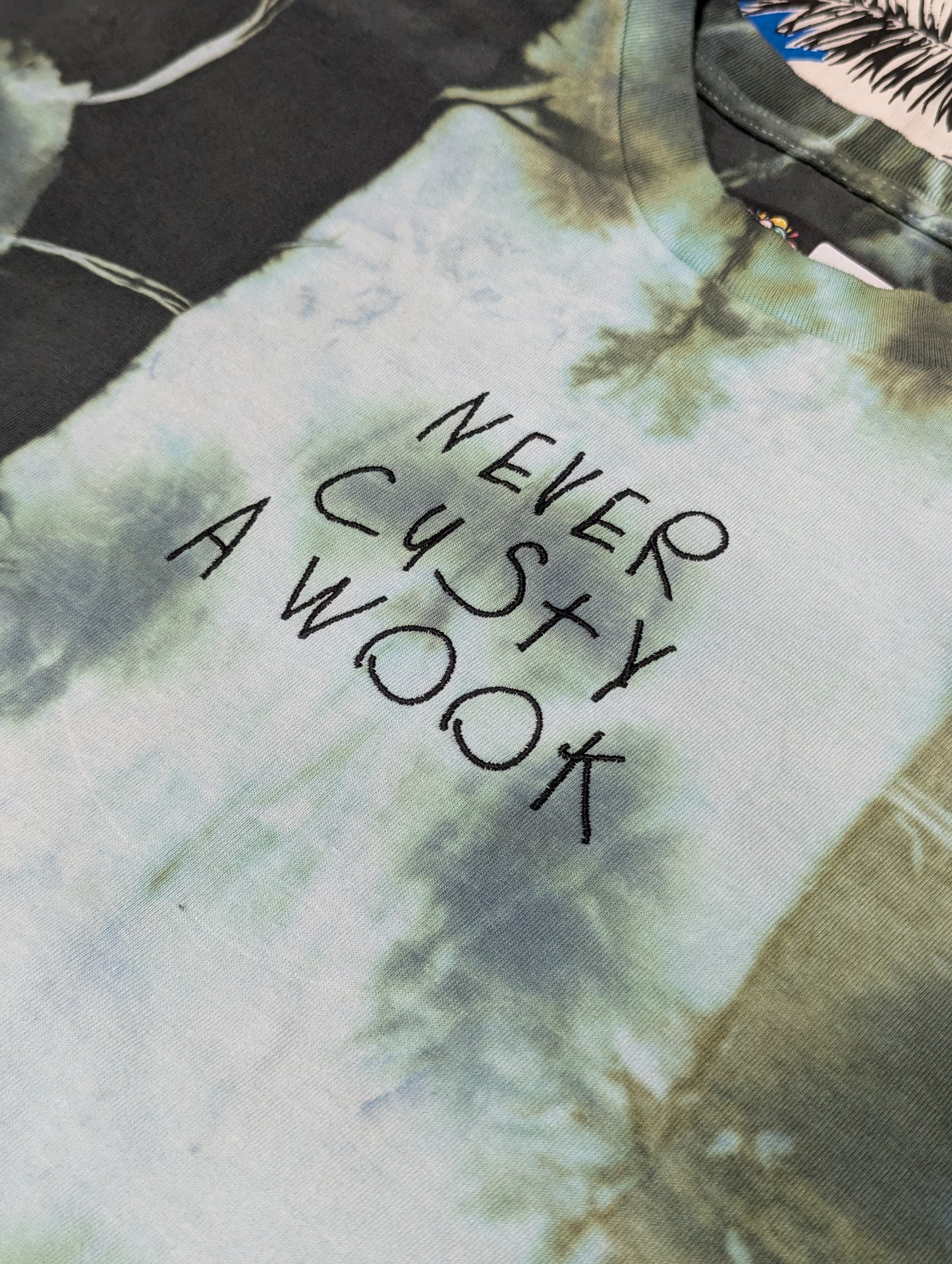 NEVER CUSTY A WOOK dyed t-shirt Medium