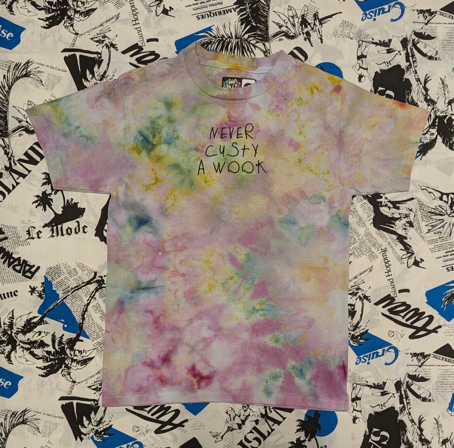 NEVER CUSTY A WOOK dyed t-shirt Small