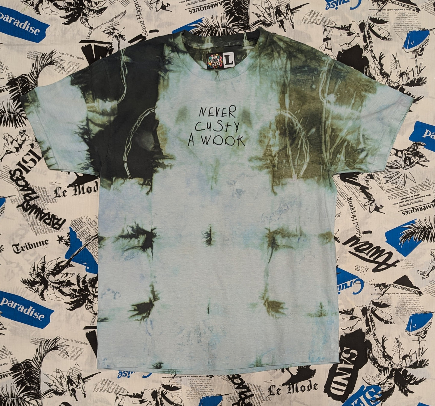 NEVER CUSTY A WOOK dyed t-shirt Large