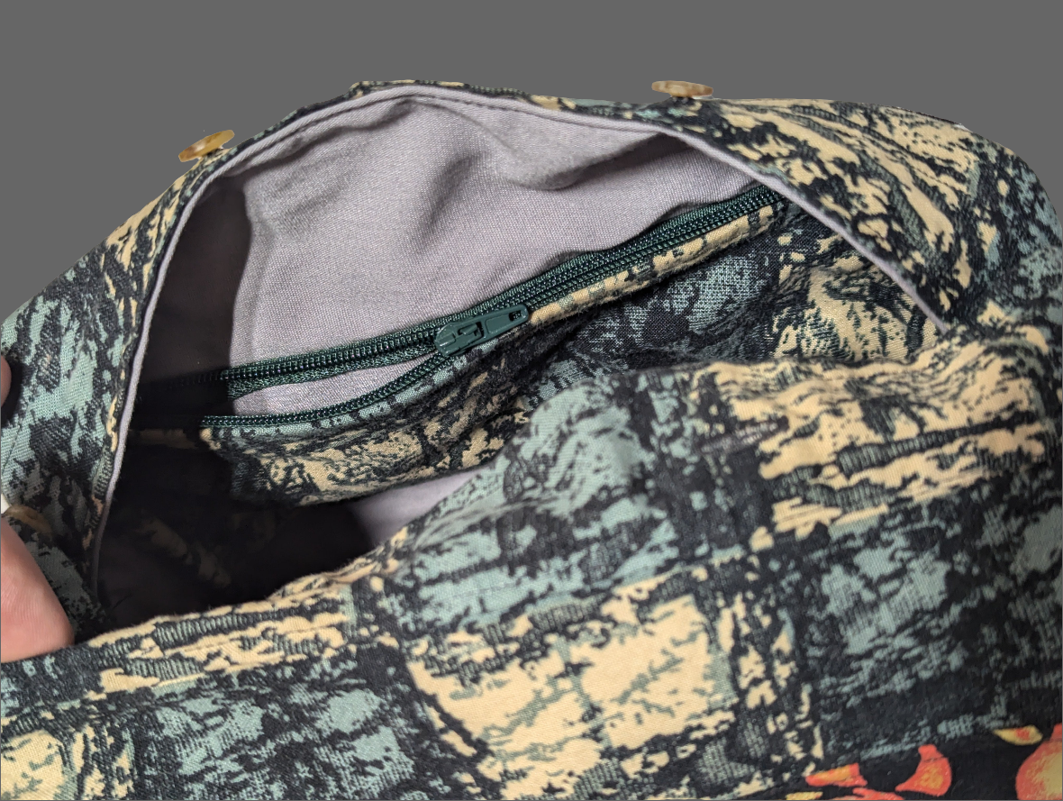 Vintage upcycle Fire and Ice crossbody bag