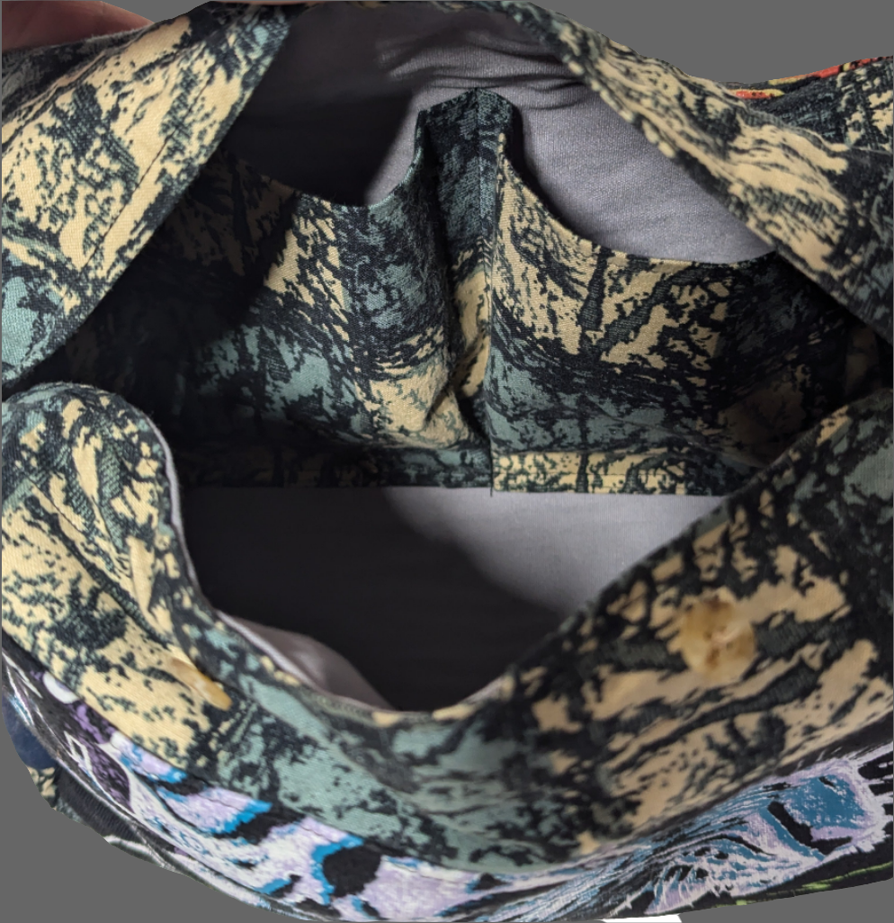 Vintage upcycle Fire and Ice crossbody bag